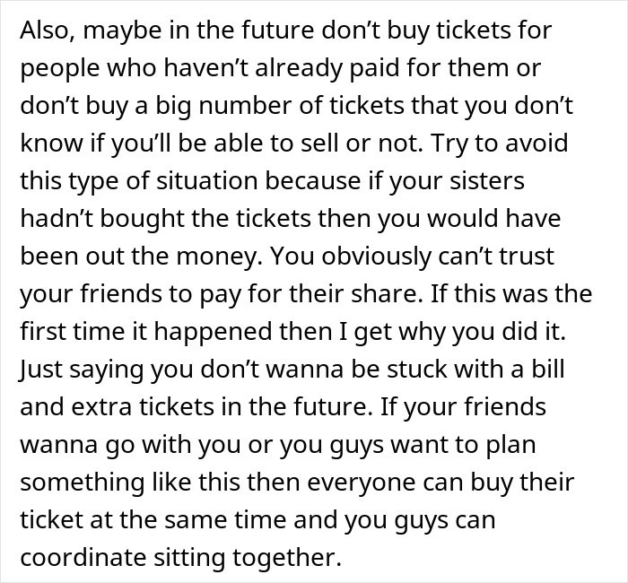 Person Sells Concert Tickets After Their Friends Keep 'Forgetting' To Pay Them Back, They Find Out And Go Ballistic