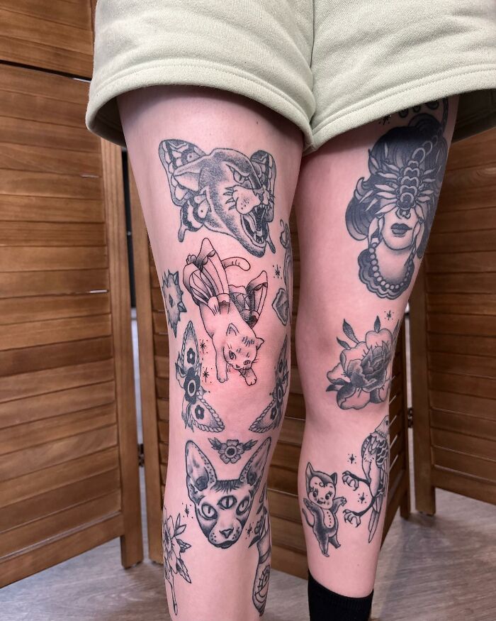 Animal Leg Patchwork Tattoos