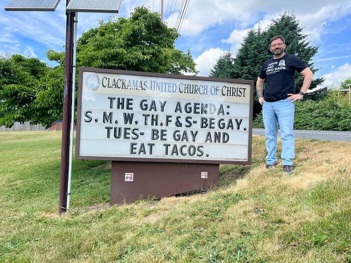 Just So We Are Clear: The Gay Agenda: M, W, Th, F, S - Be Gay. Tues - Be Gay And Eat Tacos