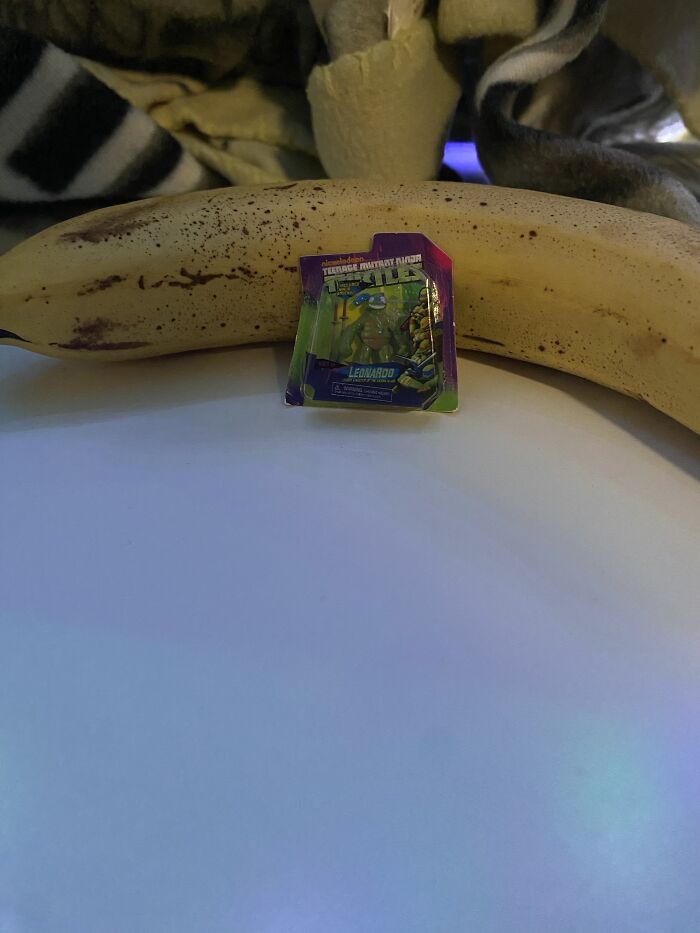 Banana For Scale: Really Tiny Ninja Turtles Action Figure, Mint Condition Box Lol