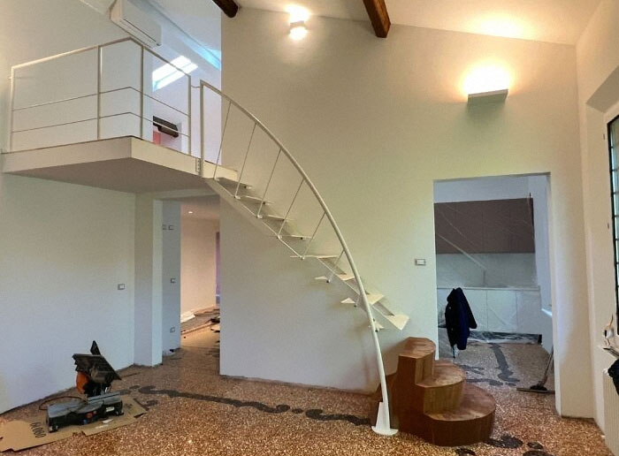 Found On Linkedin With A Caption That Roughly Translate To "Open Staircase Custom Made For A Client. Classy And Stark In Its Simple Design." I Mean...