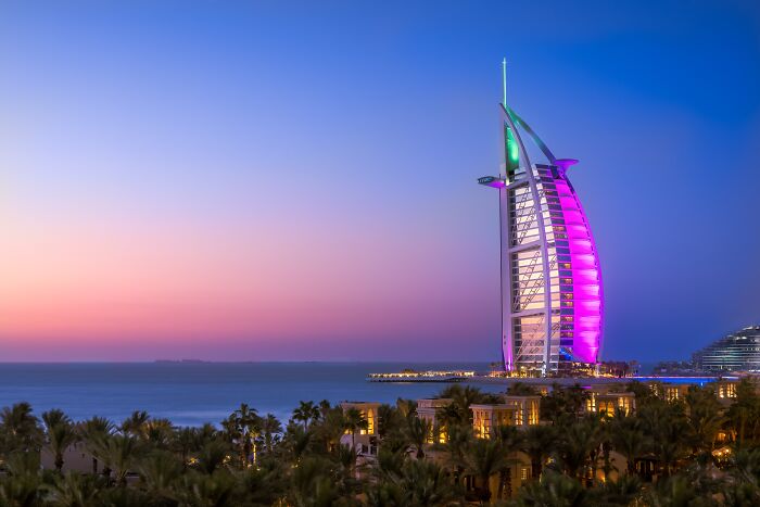 "Burj Al Arab At Sunset" By Satheesh Nair