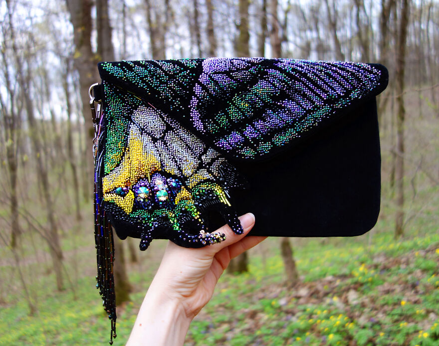 Machaon In Spring Colors Velvet Clutch Bag