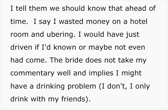 "Am I The Jerk For Being Pissed There Was No Alcohol At A Wedding?" "Am I The Jerk For Being Pissed There Was No Alcohol At A Wedding?"