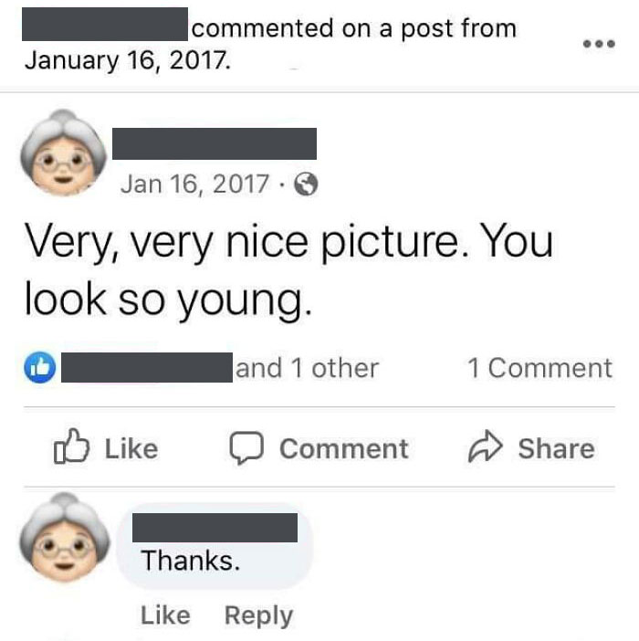 My Relative Is Very Flattered By Her Own Post From Four Years Ago