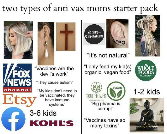 Two Types Of Anti Vax Moms Starter Pack