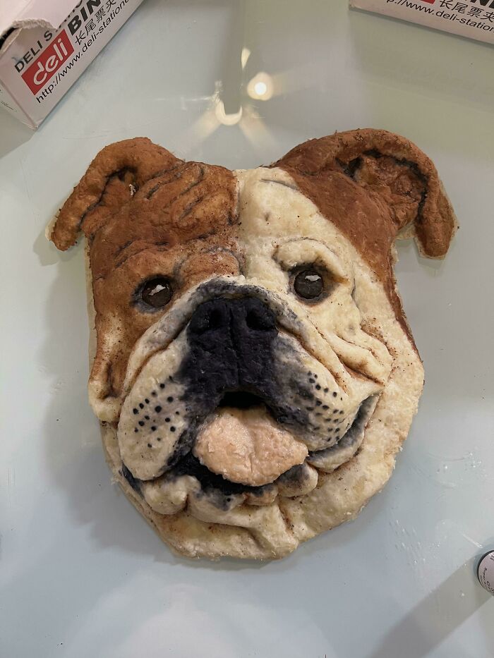 I Sculpted This Bulldog Out Of Mashed Potatoes