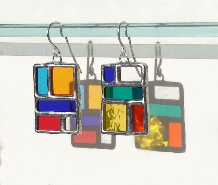 My Stained Glass Earrings. This Is Real Small Stained Glass