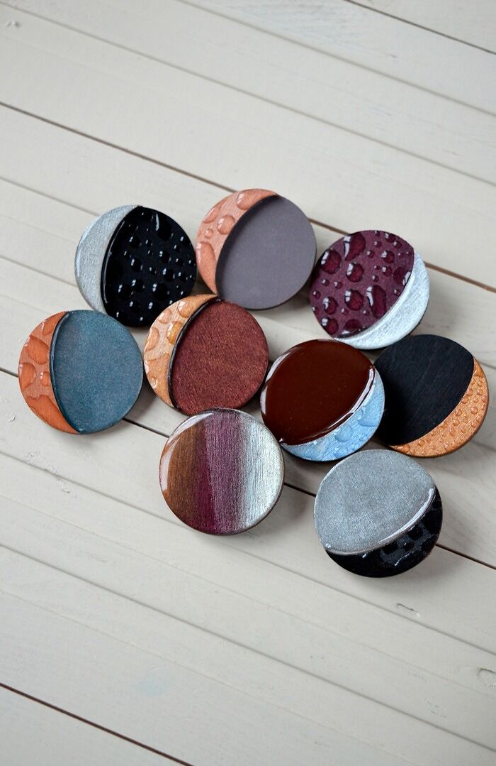 Handmade Wooden Brooches