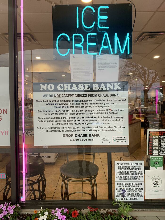 Local Creamery Has Beef With Chase Bank