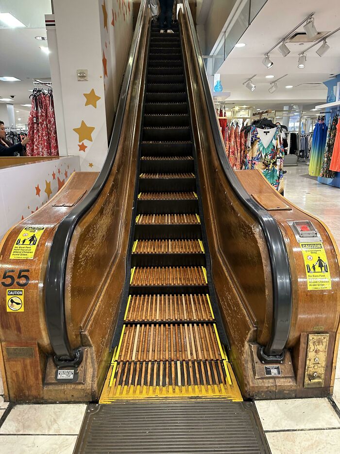 I’m At The NYC Macys And The Escalator Is Made Out Of Wood