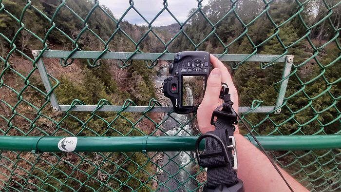 This Bridge's Fencing Has Holes In It For Cameras