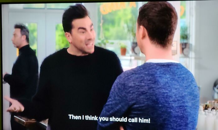 Schitt's Creek: Season 5, Episode 6. Very Briefly Antonio Can Be Seen In The Background (While David And Patrick Are Distracted) Scoping Out The Products He Later Scams In Season 5, Episide 10