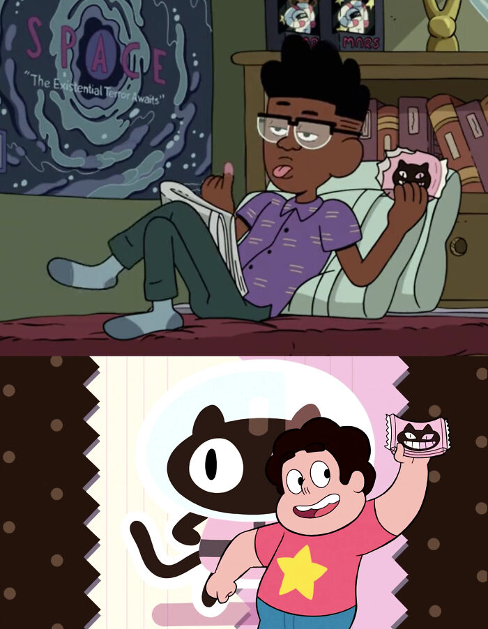 In Season 2 Episode 12 Of Craig Of The Creek, Bernard Is Eating A Cookie Cat. This Is A Reference To Steven Universe