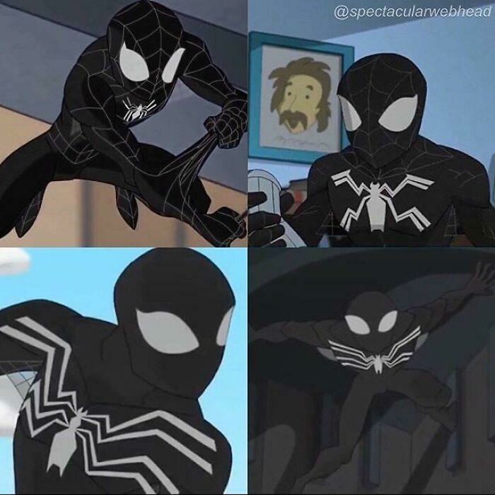 In The Spectacular Spider-Man (2008-2009), When Spider-Man First Gets The Symbiote It Matches The Design From Spider-Man 3. However, As It Begins To Exert More Control Over Him, It Gradually Morphs Into The Classic Comics Design