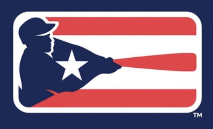 The Logo For The Puerto Rican Winter League Depicts Roberto Clemente Hitting His 3,000th Hit Superimposed On The Flag Of Puerto Rico