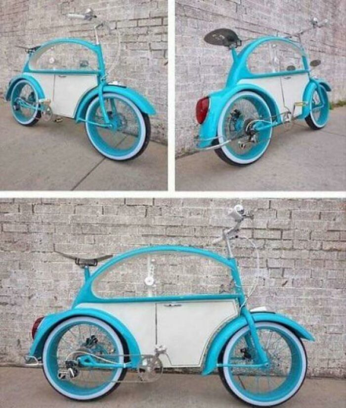 Bicycle Made From Recycled Parts From An Old Volkswagen Beetle