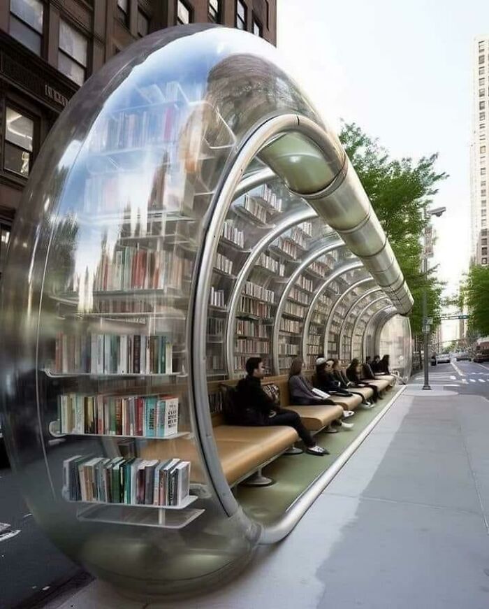 A Bus Stop Library (Don’t Know If You Can Access The Books But It’s Cool)