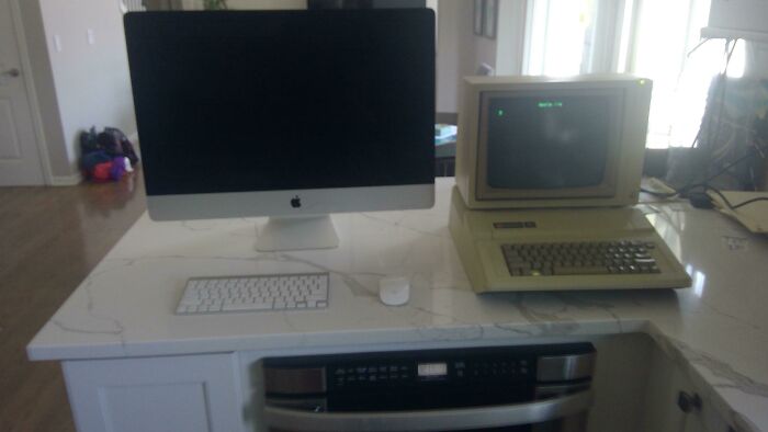 My Apple II From 1982 And My Imac. Only The Apple II Still Works And It Was In An Abandoned Factory