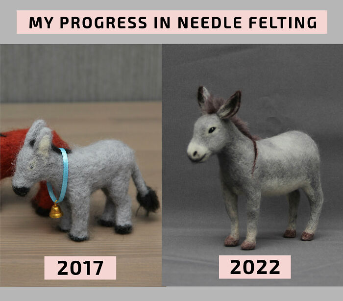 Needle Felted Donkey Sculpture