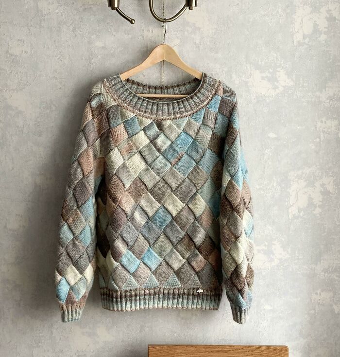 «northern Sky In Early Spring» Sweater I Knitted