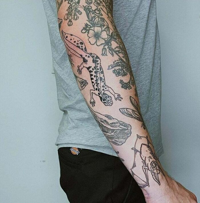 Wildlife Patchwork Sleeve Tattoos