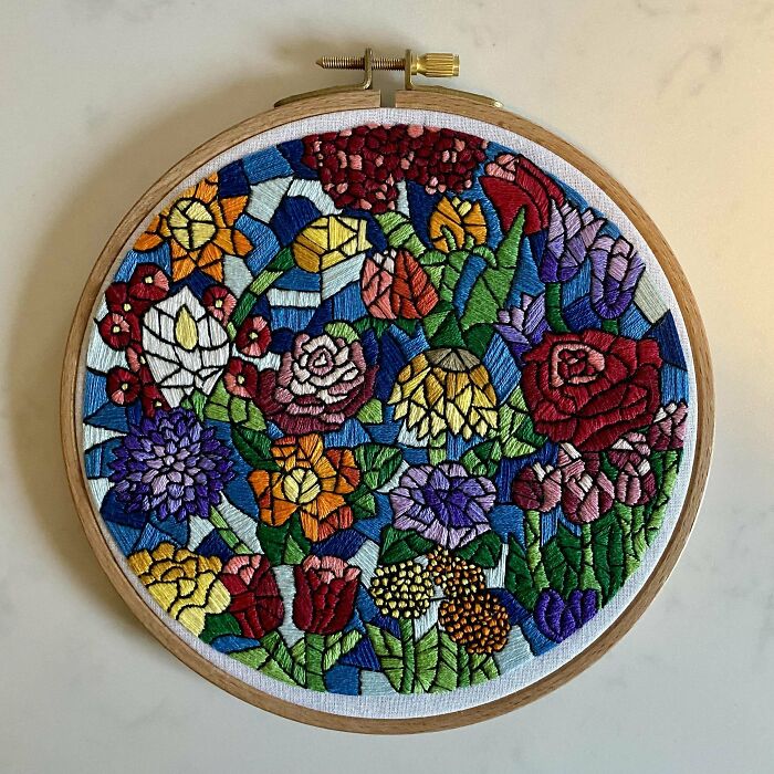 Obsessed With This Pattern From Stainedglassstitch On Etsy! It Was A Joy To Stitch