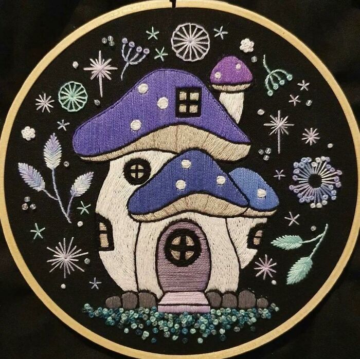 My Mushroom House Embroidery