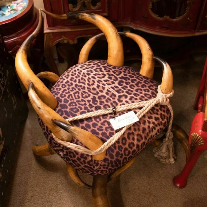 Chair Made Of Horns At Irish Acres Antiques In Versailles, Kentucky