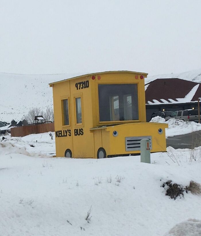 This Enclosed Bus Stop For The Kids To Use While Waiting In The Cold