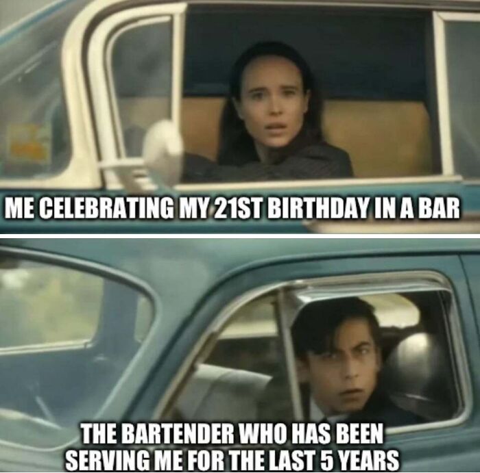 birthday meme about celebrating in bar