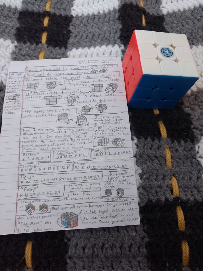 12-Year Old’s Instructions For Solving A Rubik’s Cube