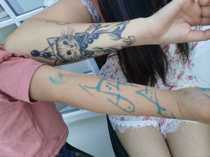 My Niece Gave Herself Tattoos To Match Mine 😂