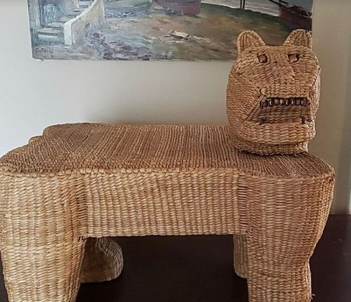 Rattan lion shaped table or a chair