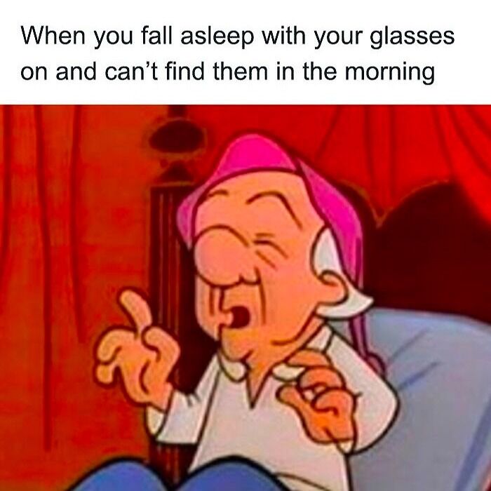 Fall asleep with your glasses meme