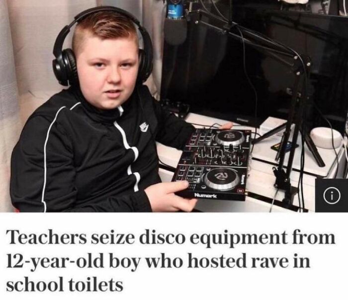 Teachers Seize Disco Equipment From 12-Year-Old Boy Who Hosted A Rave In School Toilets