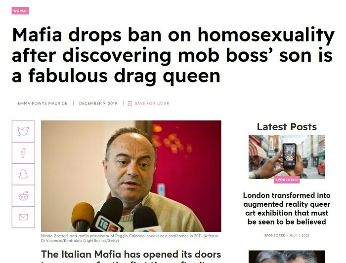 Mafia Drops Ban On Homosexuality After Discovering Mob Boss’ Son Is A Fabulous Drag Queen