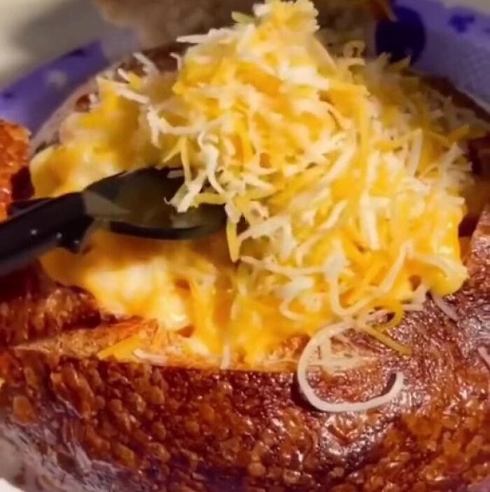 Man & Cheese In A Bread Bowl. Refreshment Corner $11.99