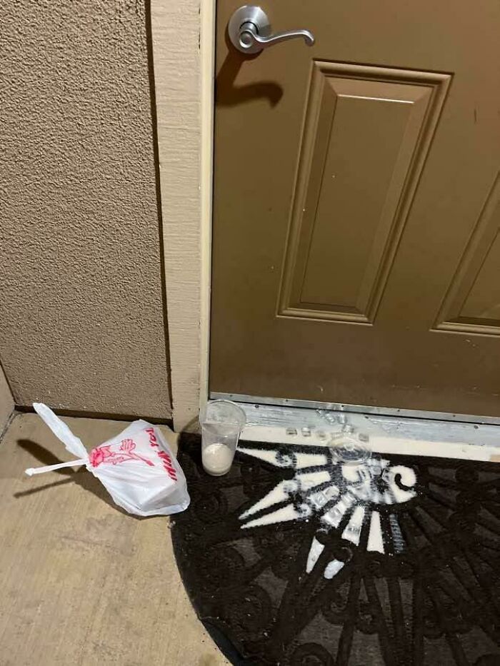 Photo Of My Burrito + Horchata Taken By My Dasher Without Comment