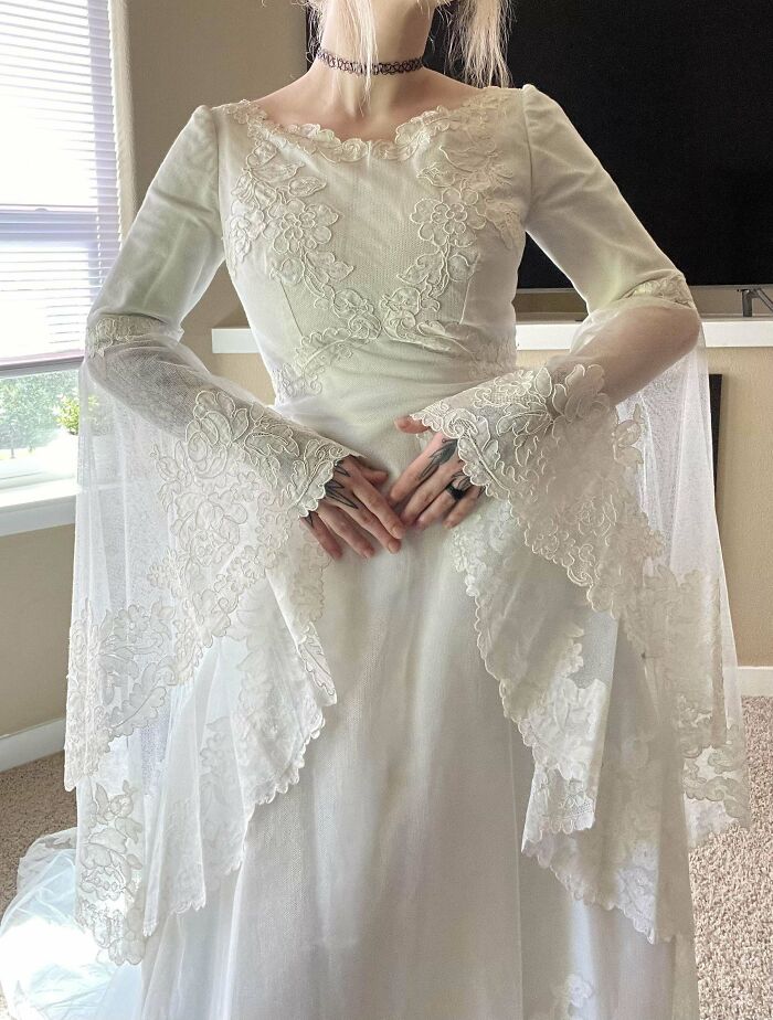 Found This Beautiful Blue Vintage Wedding Dress At A Local Thrift Shop