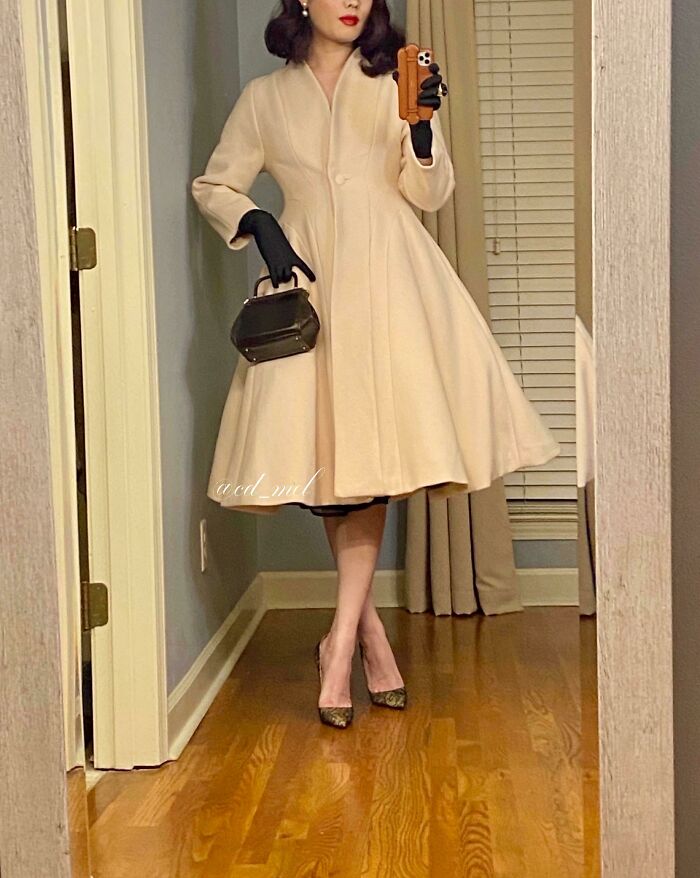 In My 1950s-Inspired Coat And I Feel Like I Could Hang Out With Mrs. Maisel 😄