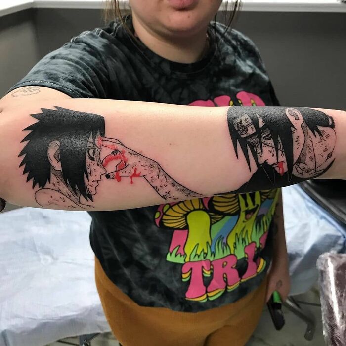 Sasuke And Itachi, Tattoo Artwork By Sean Rouse From Jacksonville, NC