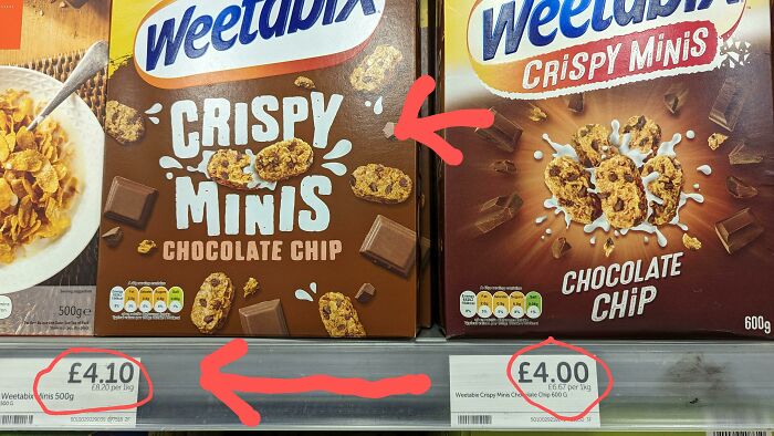 An Example Of UK Food "Shrinkflation". Same Product, Smaller Packaging, Increased Price 