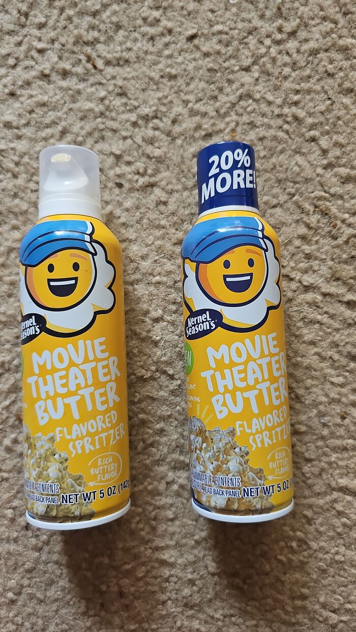 Kernel Season's Butter Spray: Same Size Bottle, Advertised As "20% More"