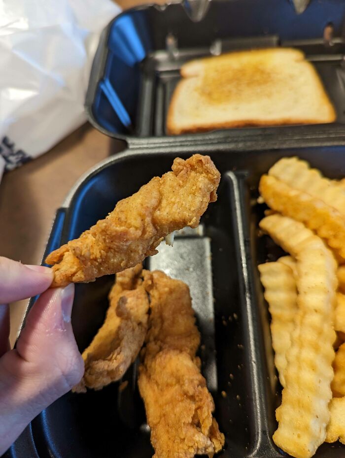 The Chicken Strips At Zaxby's Have Gotten So Small. Not Even Two Full Bites On One Strip