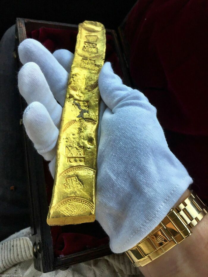 A Gold Bar With Mint Marks, Recovered From The Spanish Treasure Ship "Atocha" Which Sank In 1622