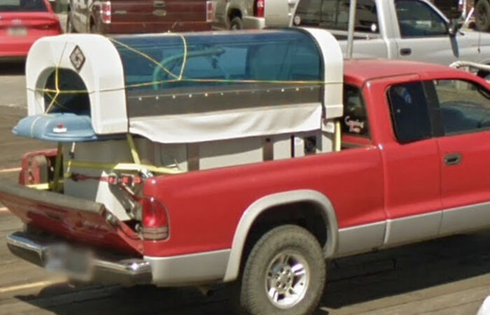 Witt: This Weird Object With A Glass Roof On A Back Of A Truck I Found In Astoria, Oregon On Street View