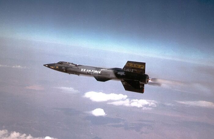 The North American X-15 plane flying
