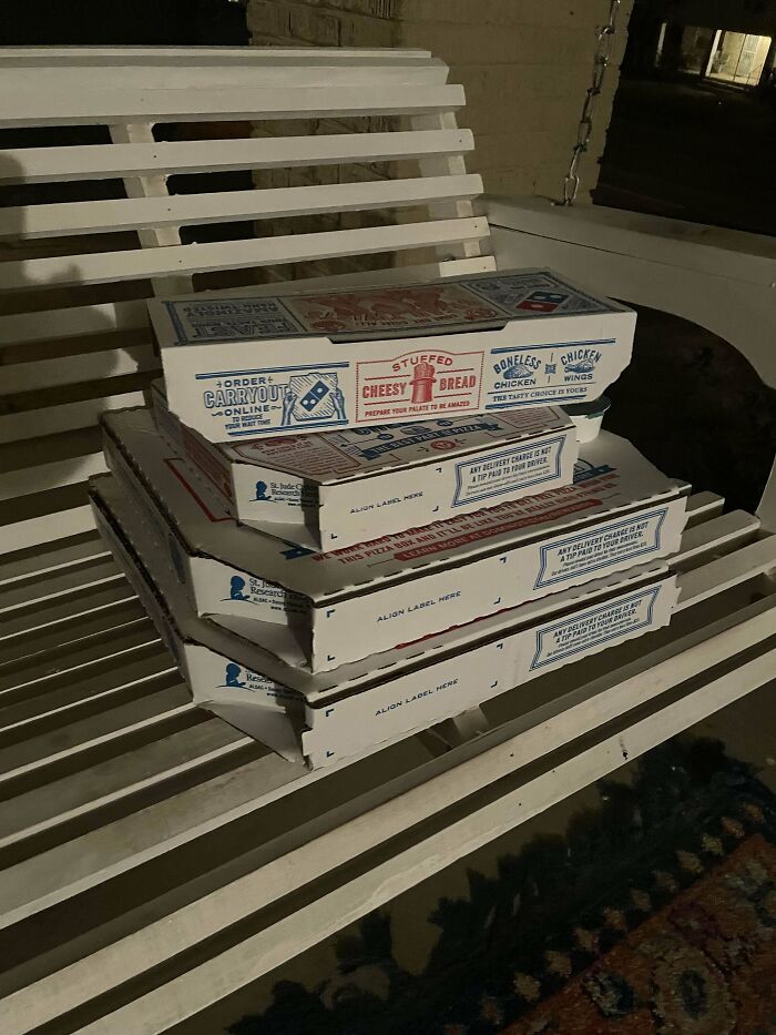 Got Home From Work And All Of This Was On My Porch. I Called The Pizza Place To Notify Them, No Answer. I Called The Customer - Turns Out They Used To Live In This House
