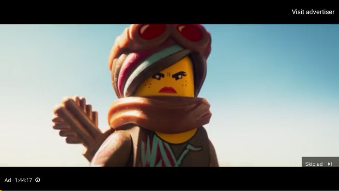 This Ad For The LEGO Movie 2 Shoes The Actual Ad And Then Plays The First One Through For Free On Friday